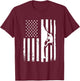 USA Flag Graphic Rock Climber Bouldering Mountaineering T-Shirt - T-Shirt | Maroon