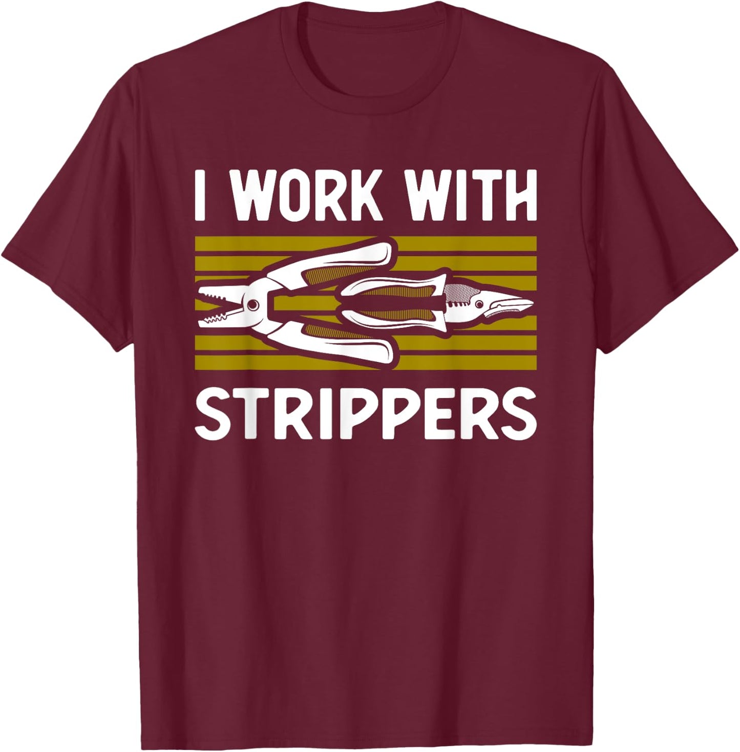 Cool Electrician Art Men Women Lineman Electrical Work Tools T-Shirt - T-Shirt | Maroon