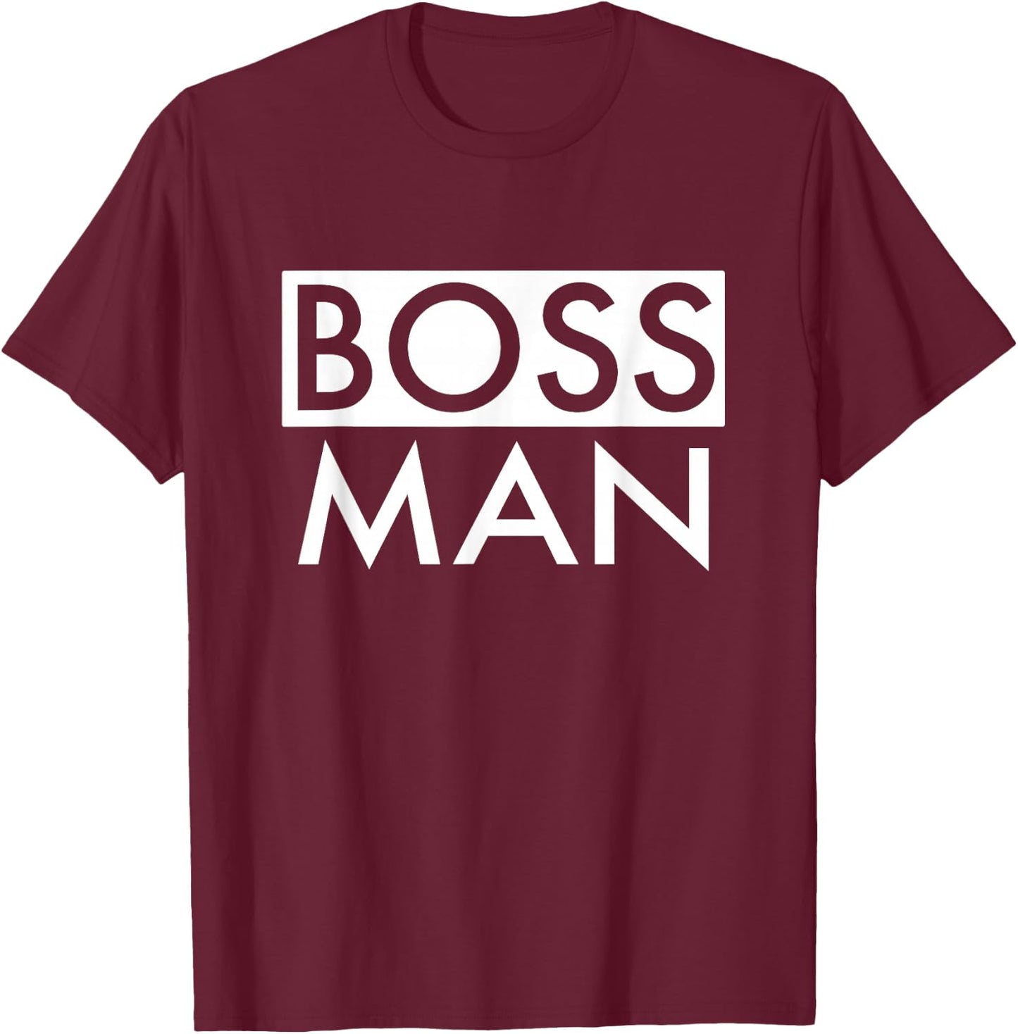 Boss Man Matching Family Couple Portrait Husband Dad T-Shirt - T-Shirt | Maroon