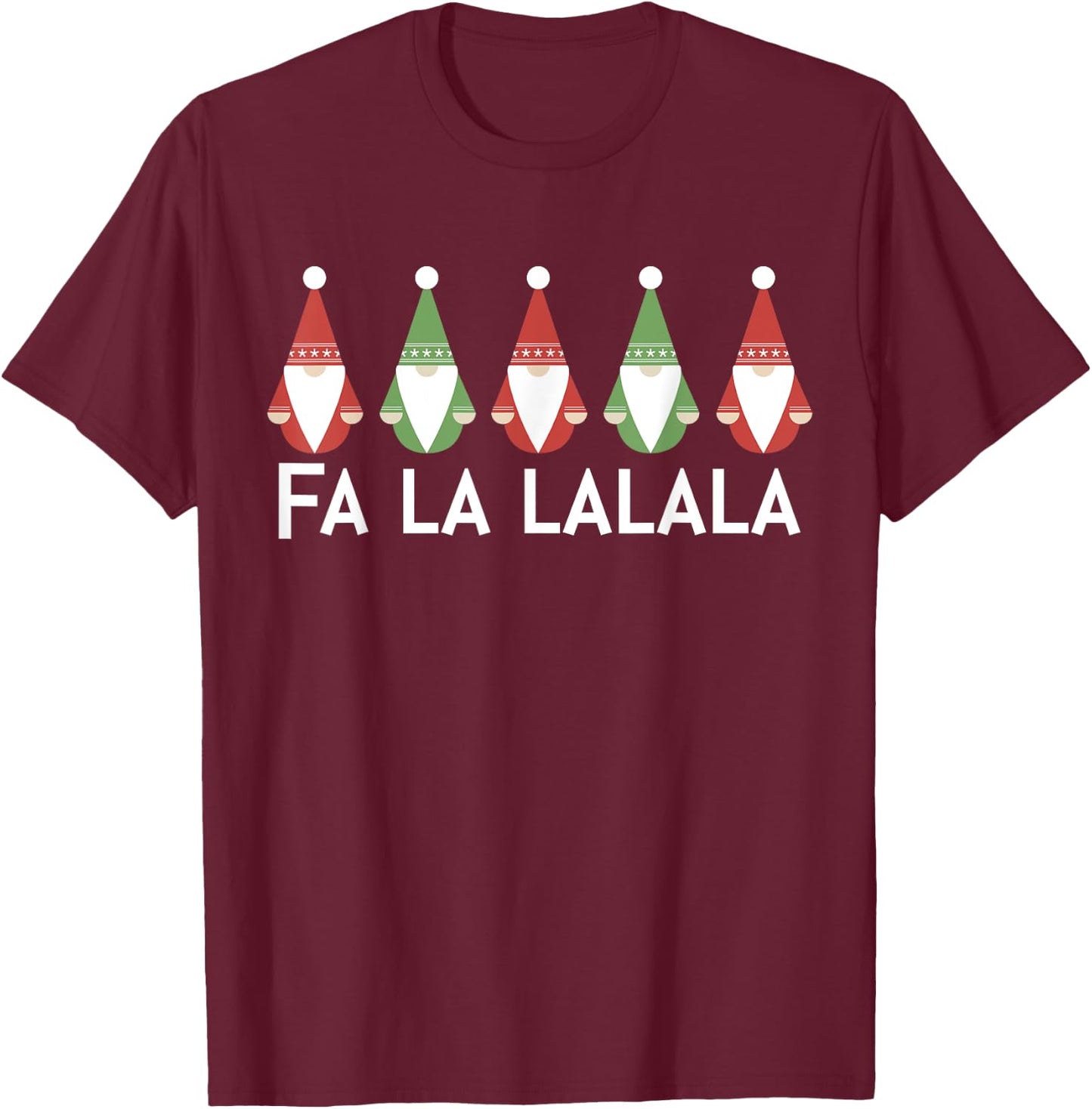 Fa La Lalala Nordic Gnome Holiday Christmas Gift Set T-Shirt - T-Shirt | Maroon