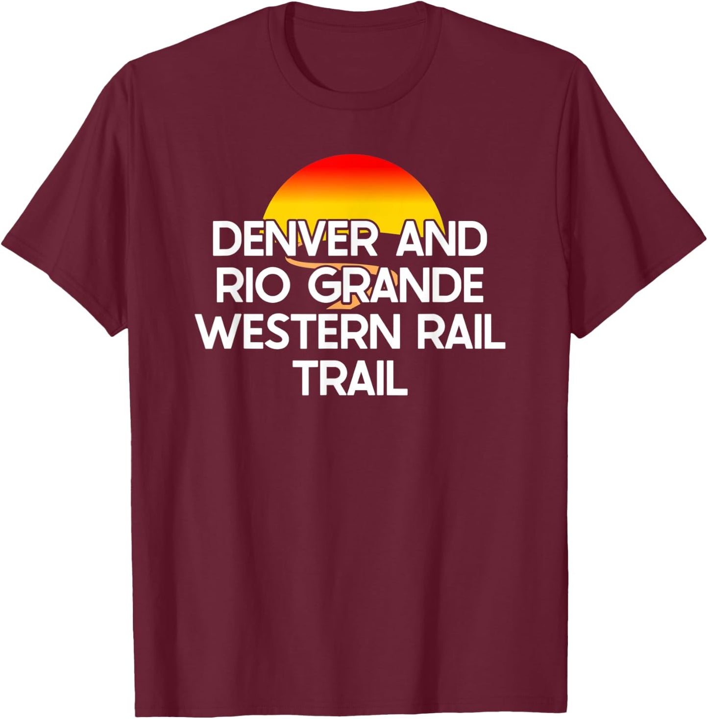 Denver and Rio Grande Western Rail Trail USA Rail Trail T-Shirt - T-Shirt | Maroon