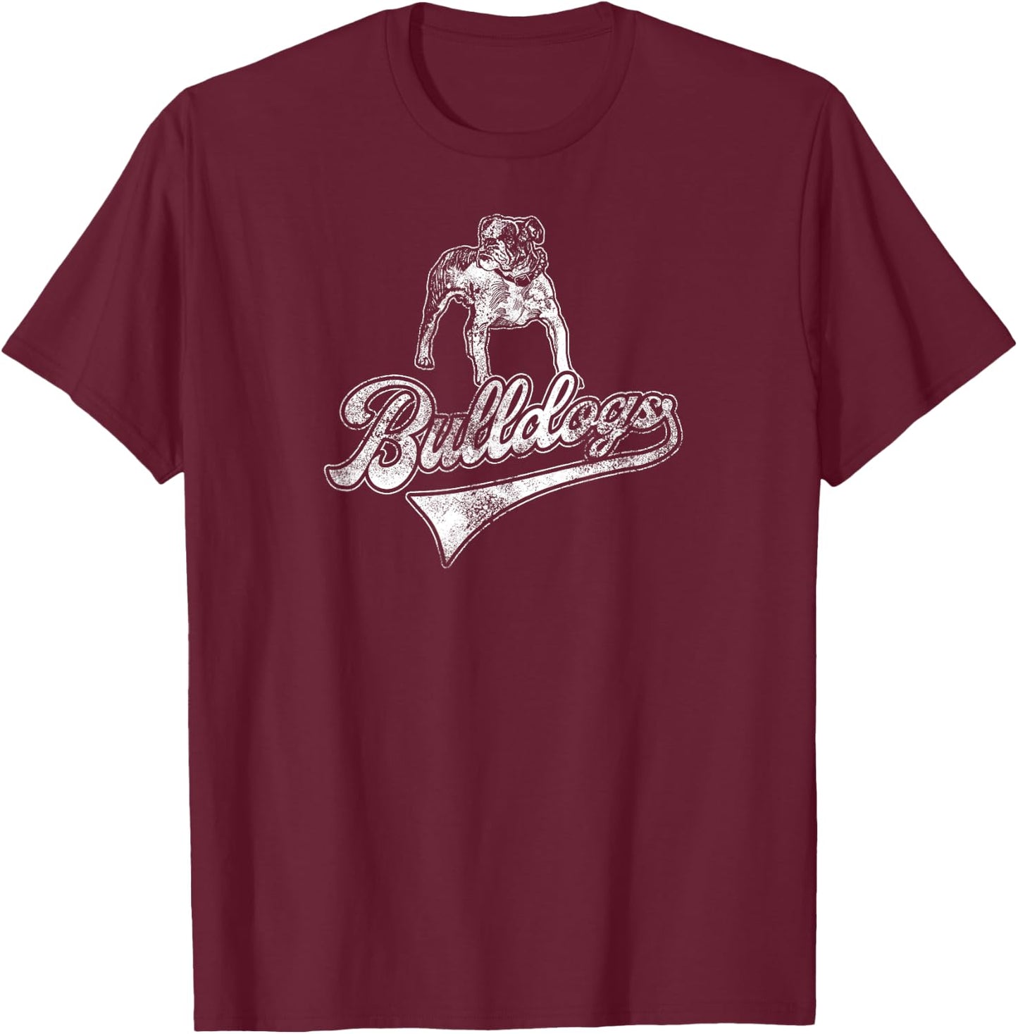 Bulldogs School Sports Fan Team Spirit Mascot Vintage T-Shirt - T-Shirt | Maroon
