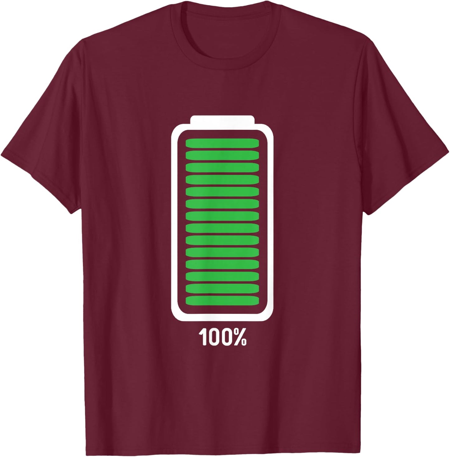 Full Battery Funny Halloween Costume T-Shirt - T-Shirt | Maroon