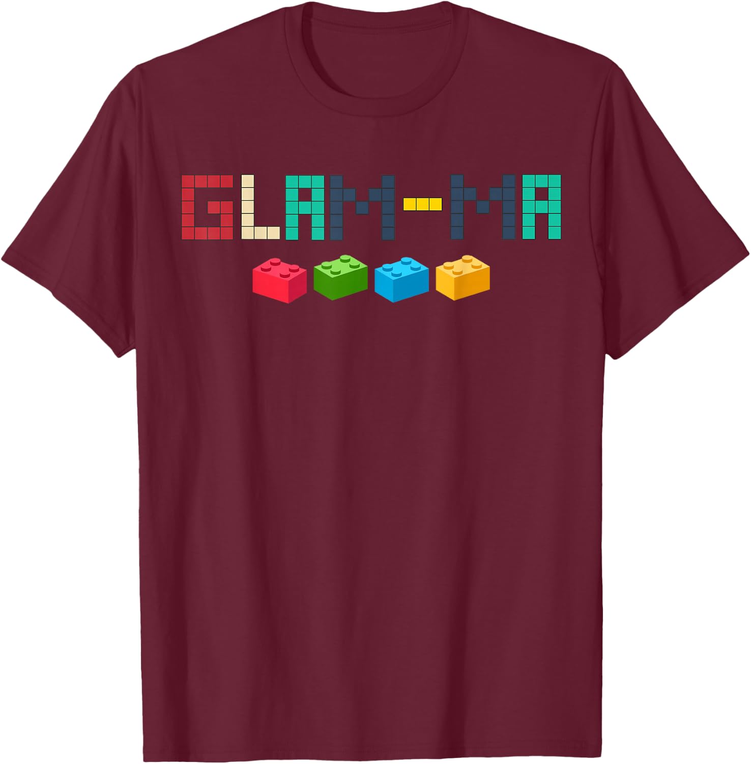 Glam-ma Master Builder Building Bricks Blocks Funny Set T-Shirt - T-Shirt | Maroon