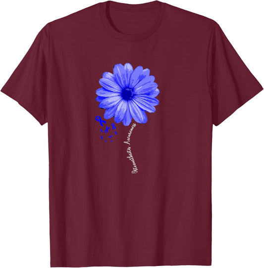 Osteoarthritis Awareness Warrior Pretty Ribbon T-Shirt - T-Shirt | Maroon