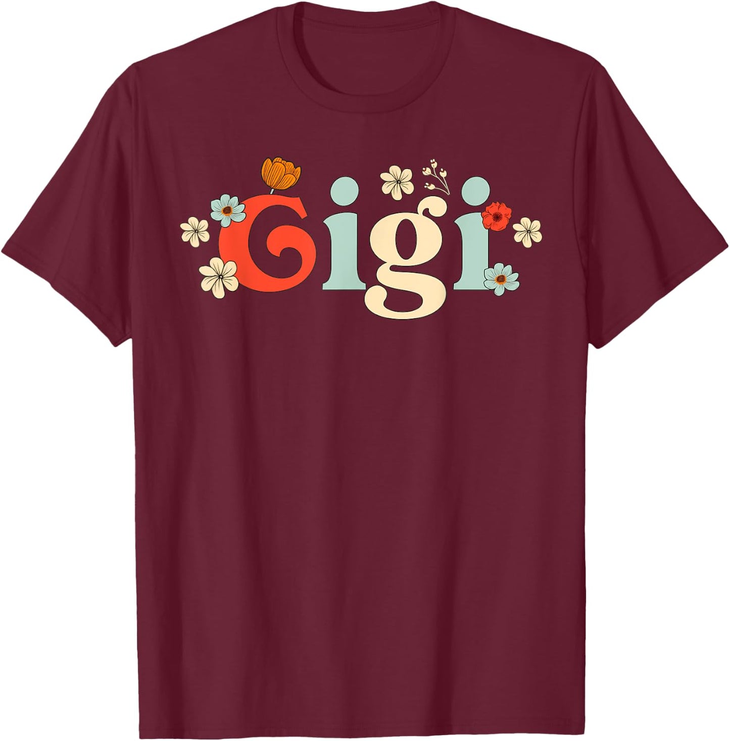 Gigi Floral Wildflower for New Gigi Grandma Flowered Women T-Shirt - T-Shirt | Maroon