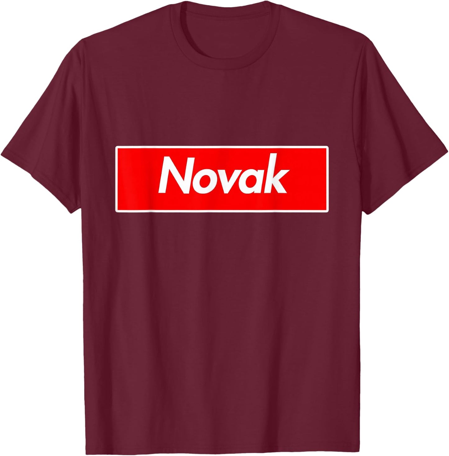 Novak Name T-Shirt - T-Shirt | Maroon