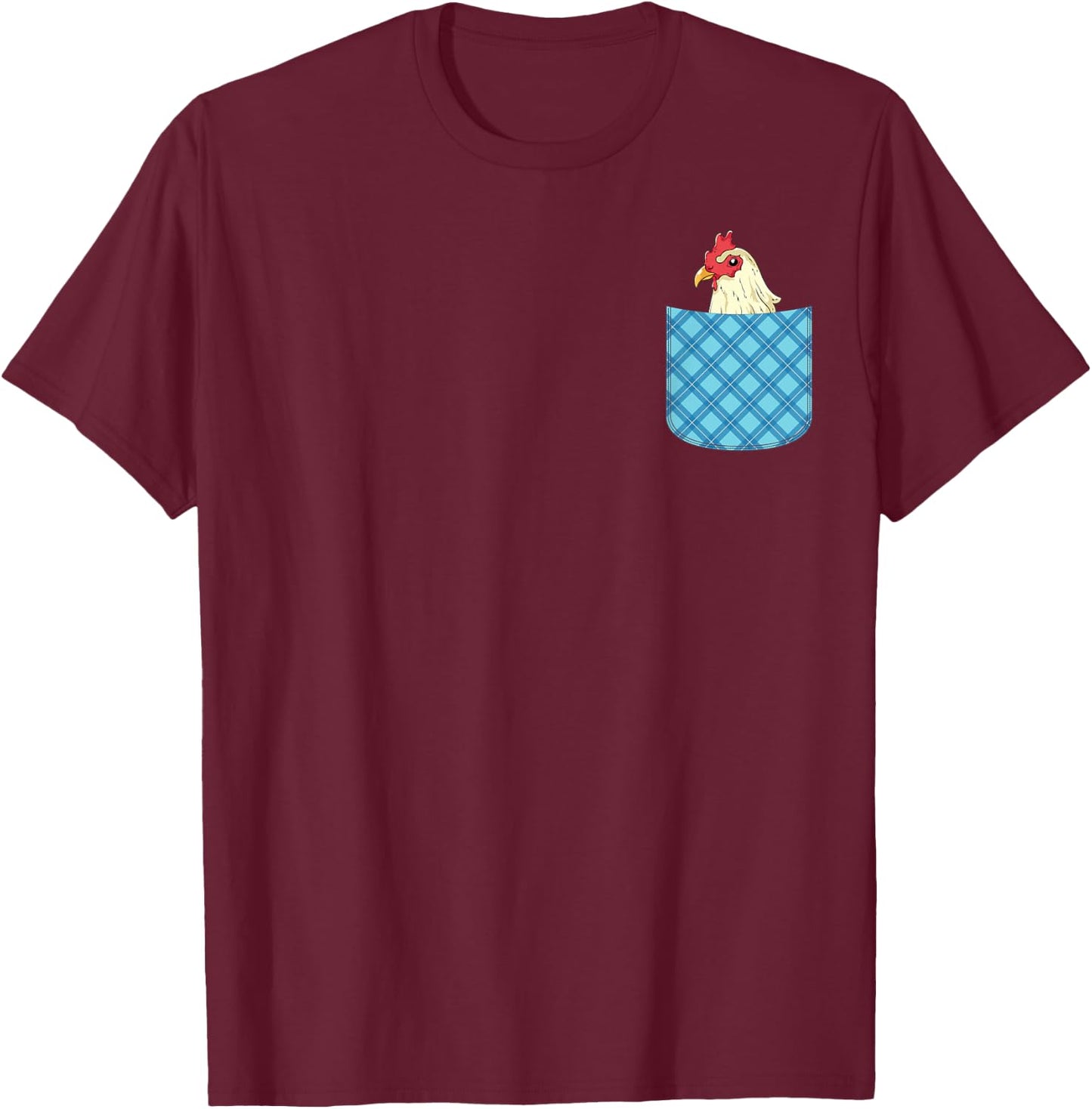 Poultry Farmer Farm Animal Farming Cute Pocket Chicken T-Shirt - T-Shirt | Maroon
