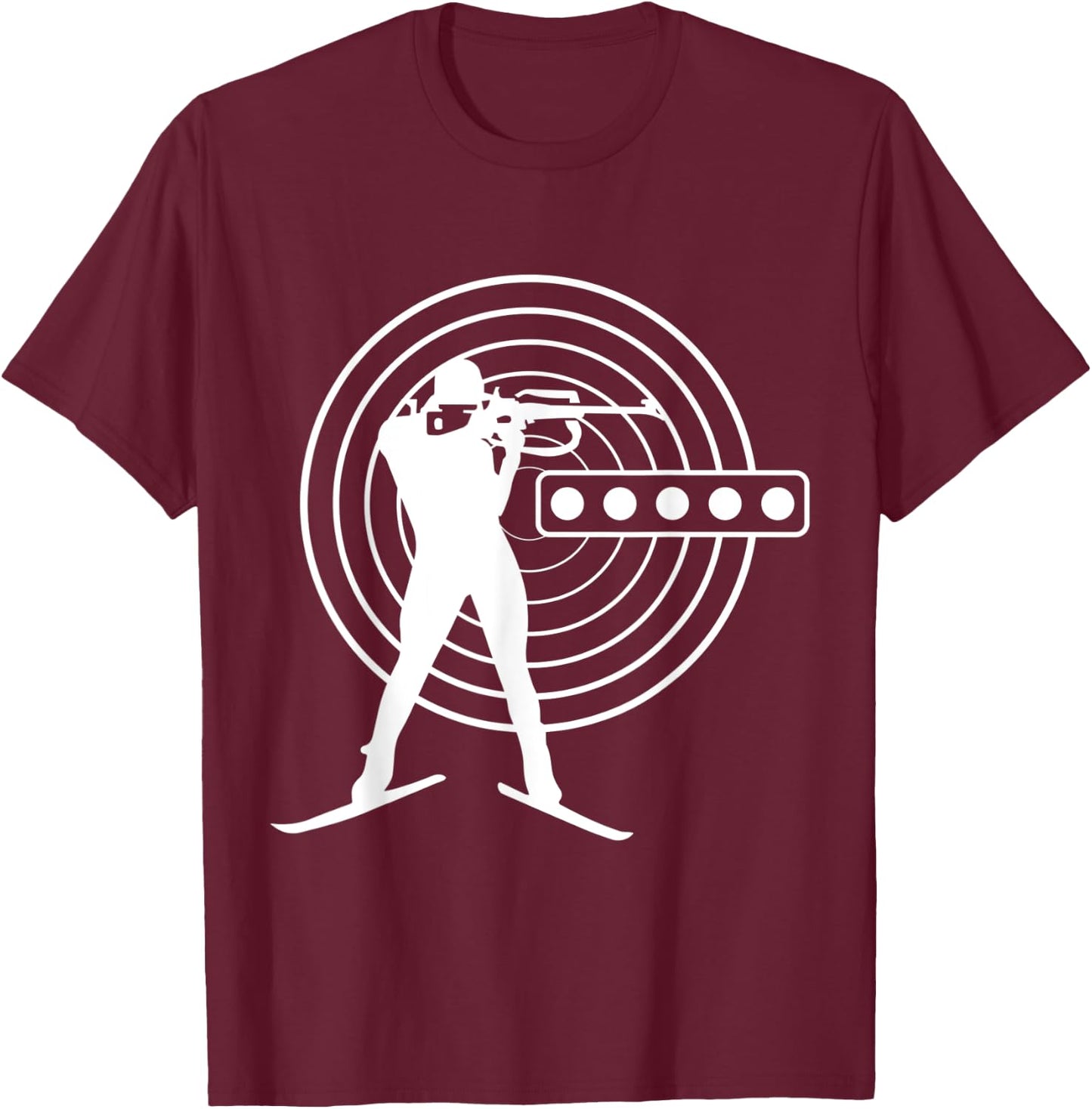 Biathlon Ski Skier Winter Sports Cross-Country Ski Loipe T-Shirt - T-Shirt | Maroon