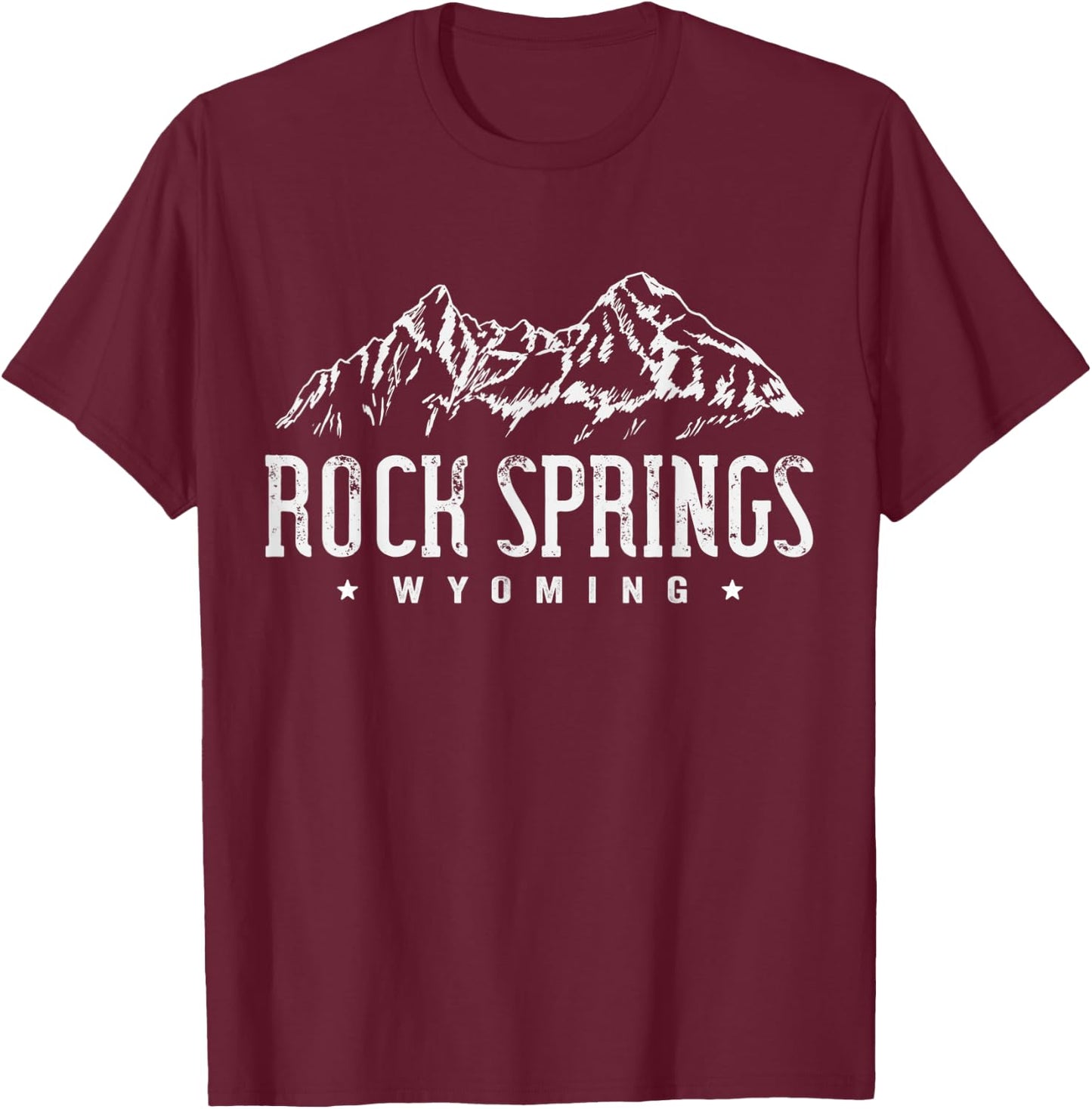 Rock Springs Wyoming Mountain Vintage Men Women T-Shirt - T-Shirt | Maroon