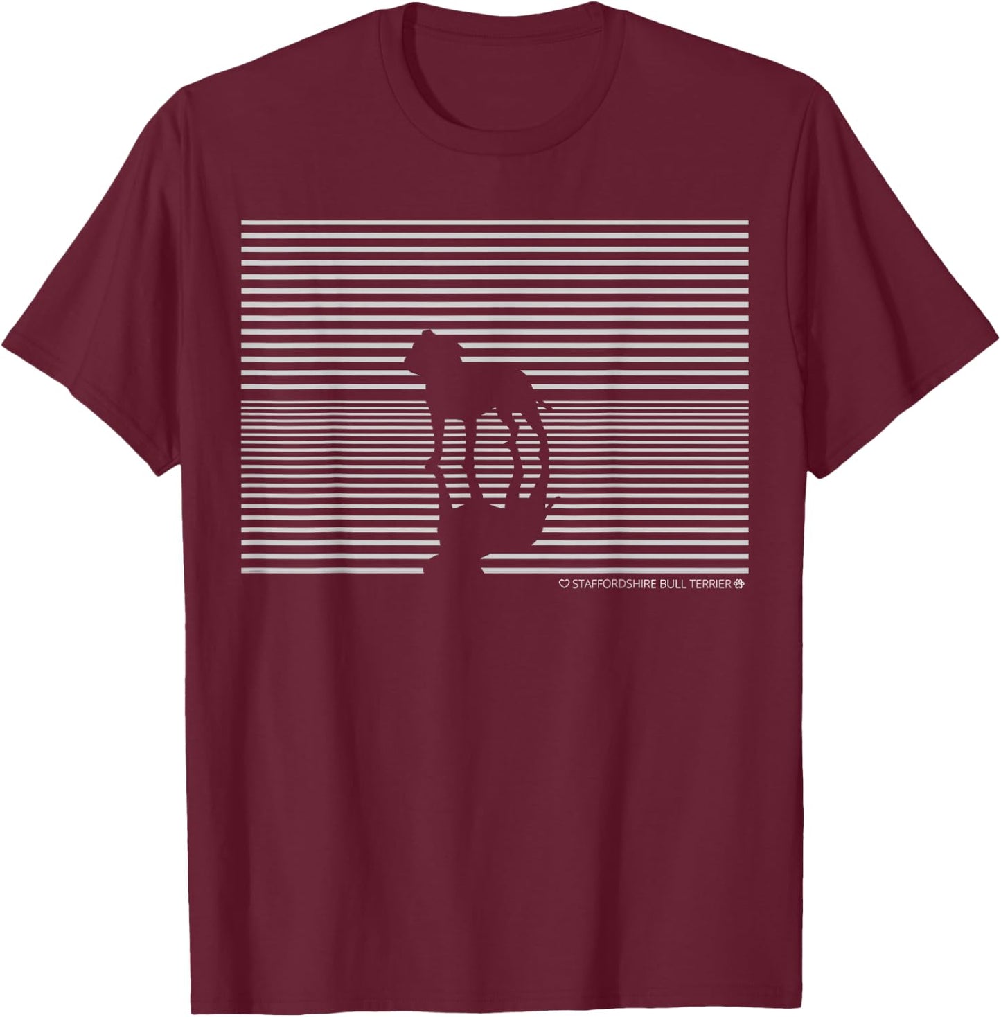 Staffordshire Bull Terrier Dog Love T-Shirt - T-Shirt | Maroon