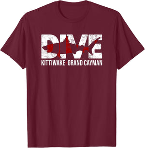 DIVE Grand Cayman Kittiwake SCUBA DIVING Diver T-Shirt - T-Shirt | Maroon