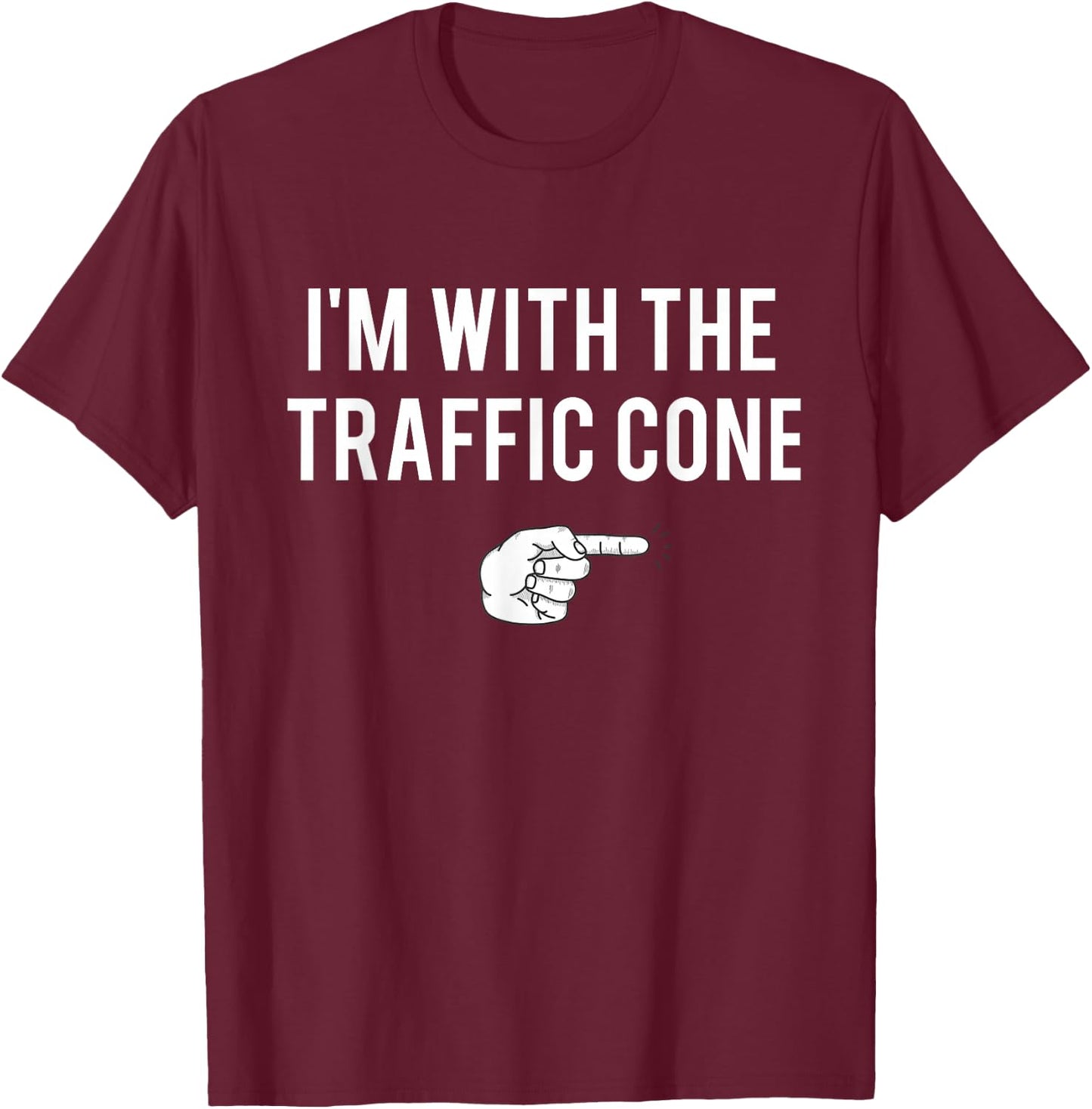 with Traffic Cone Halloween Costume Party Matching Couples T-Shirt - T-Shirt | Maroon