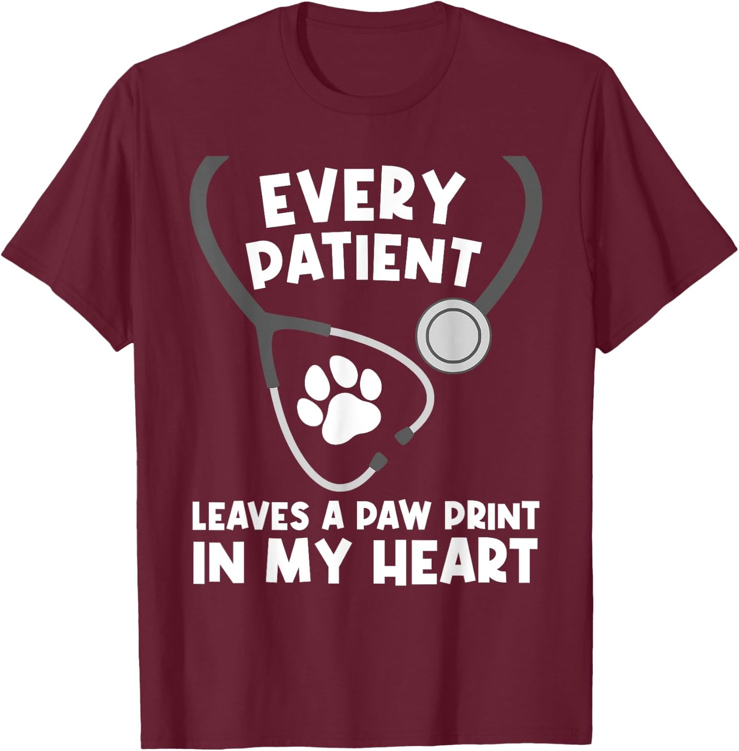 Funny Veterinary Assistant Men Women Paw Vet Technician T-Shirt - T-Shirt | Maroon