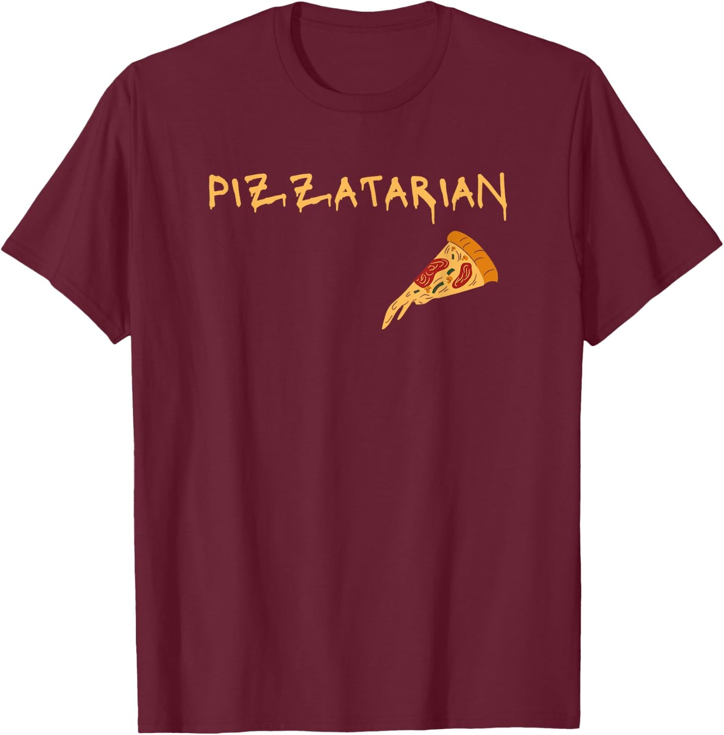 Pizzatarian funny design for Pizza Lovers T-Shirt - T-Shirt | Maroon