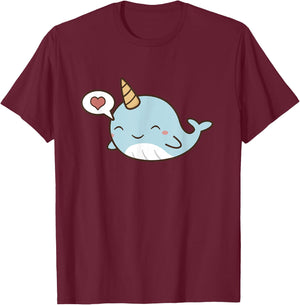 Narwhal Unicorn Of The Sea T shirt Girls Kids Women Gifts T-Shirt - T-Shirt | Maroon