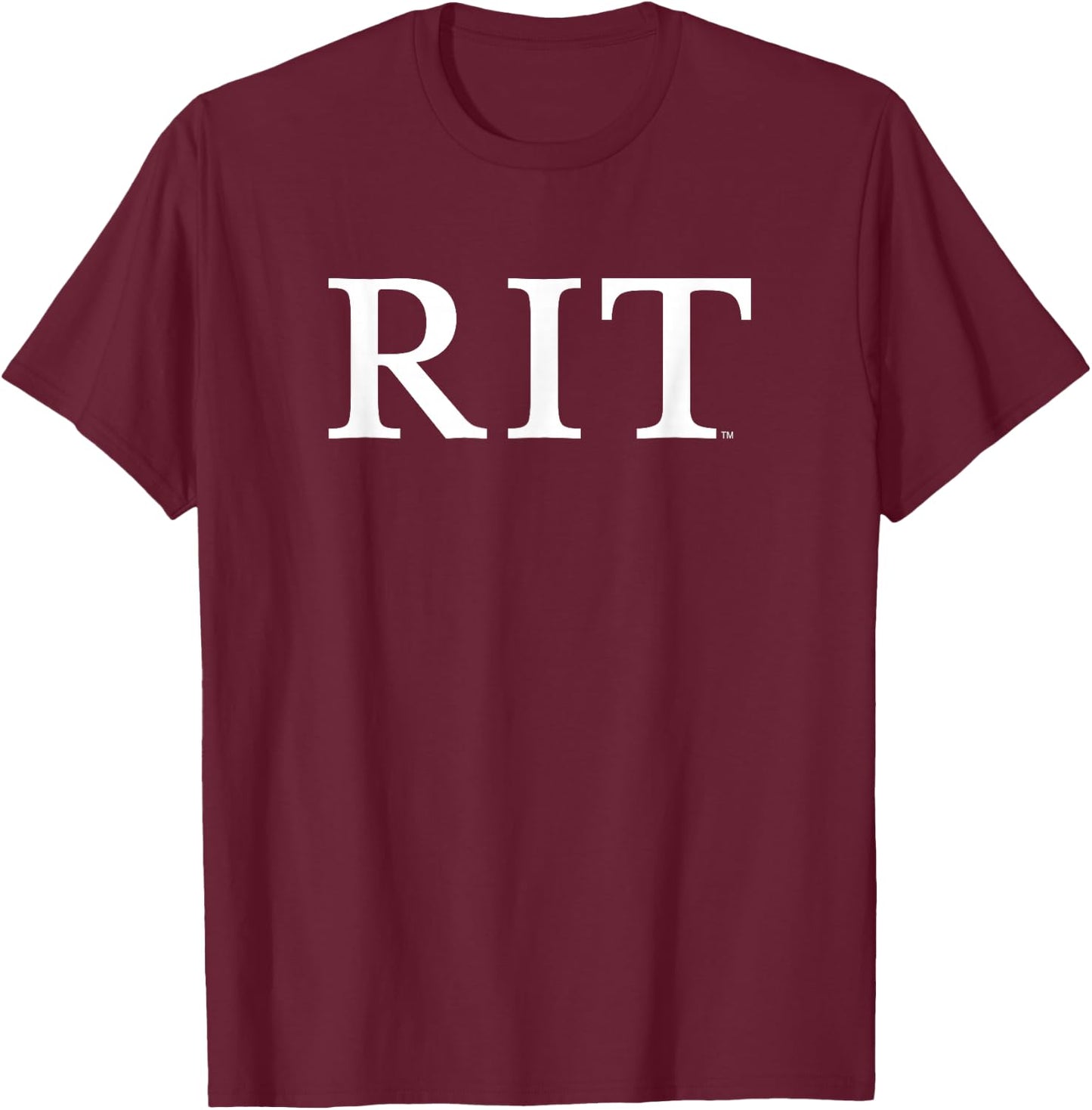Rochester Institute of Technology RIT B/W Type T-Shirt - T-Shirt | Maroon