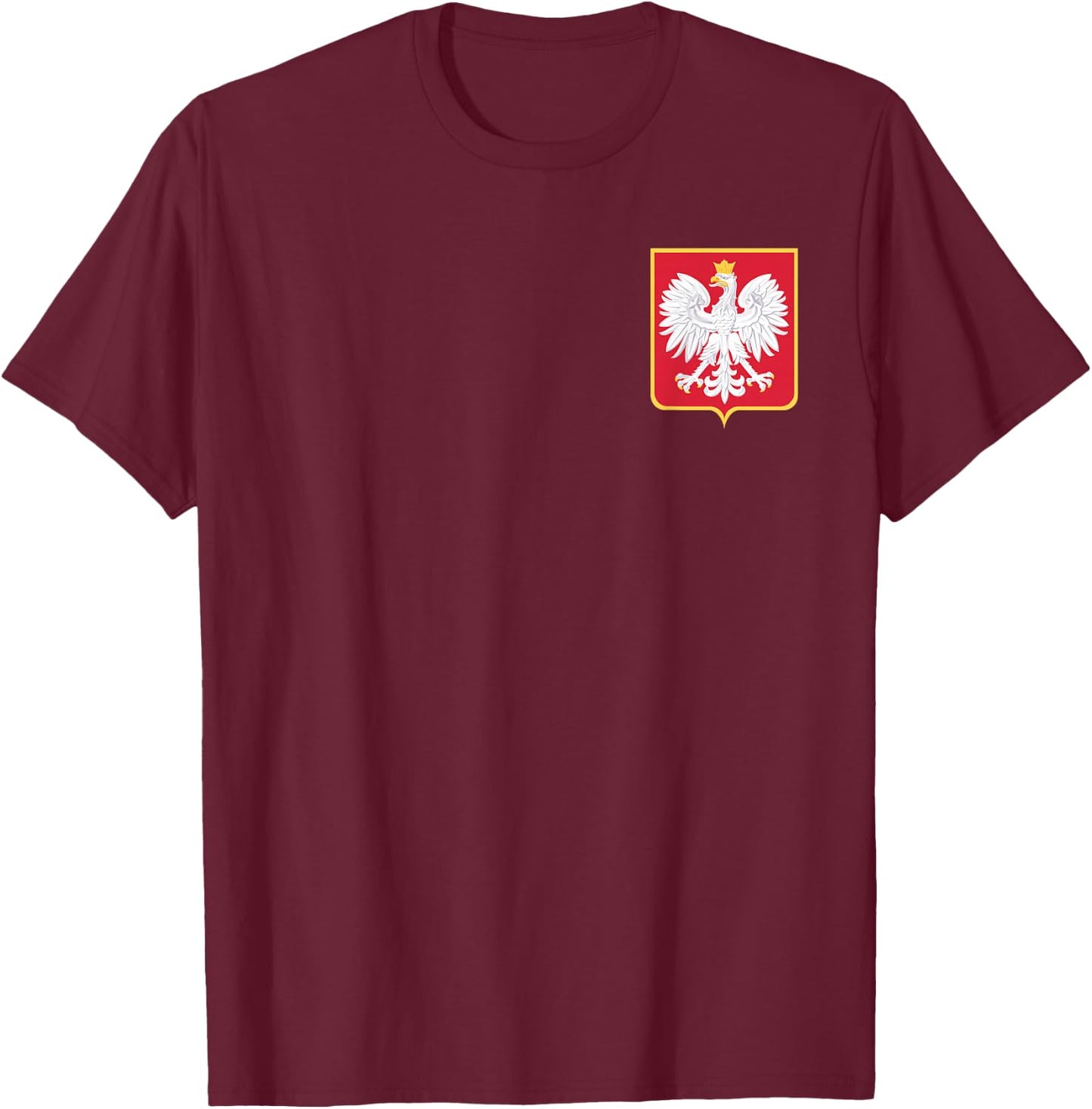 Poland White Eagle Coat of Arms Polska Polish Family T-Shirt - T-Shirt | Maroon