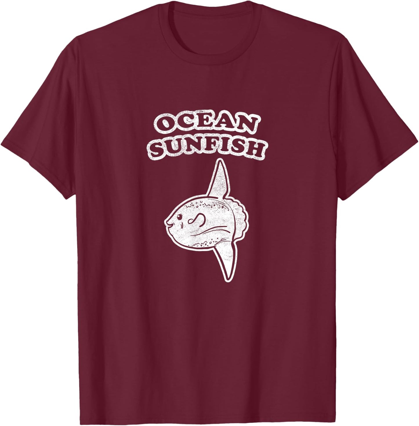 Retro Ocean Sunfish by Turbo Volcano T-Shirt - T-Shirt | Maroon