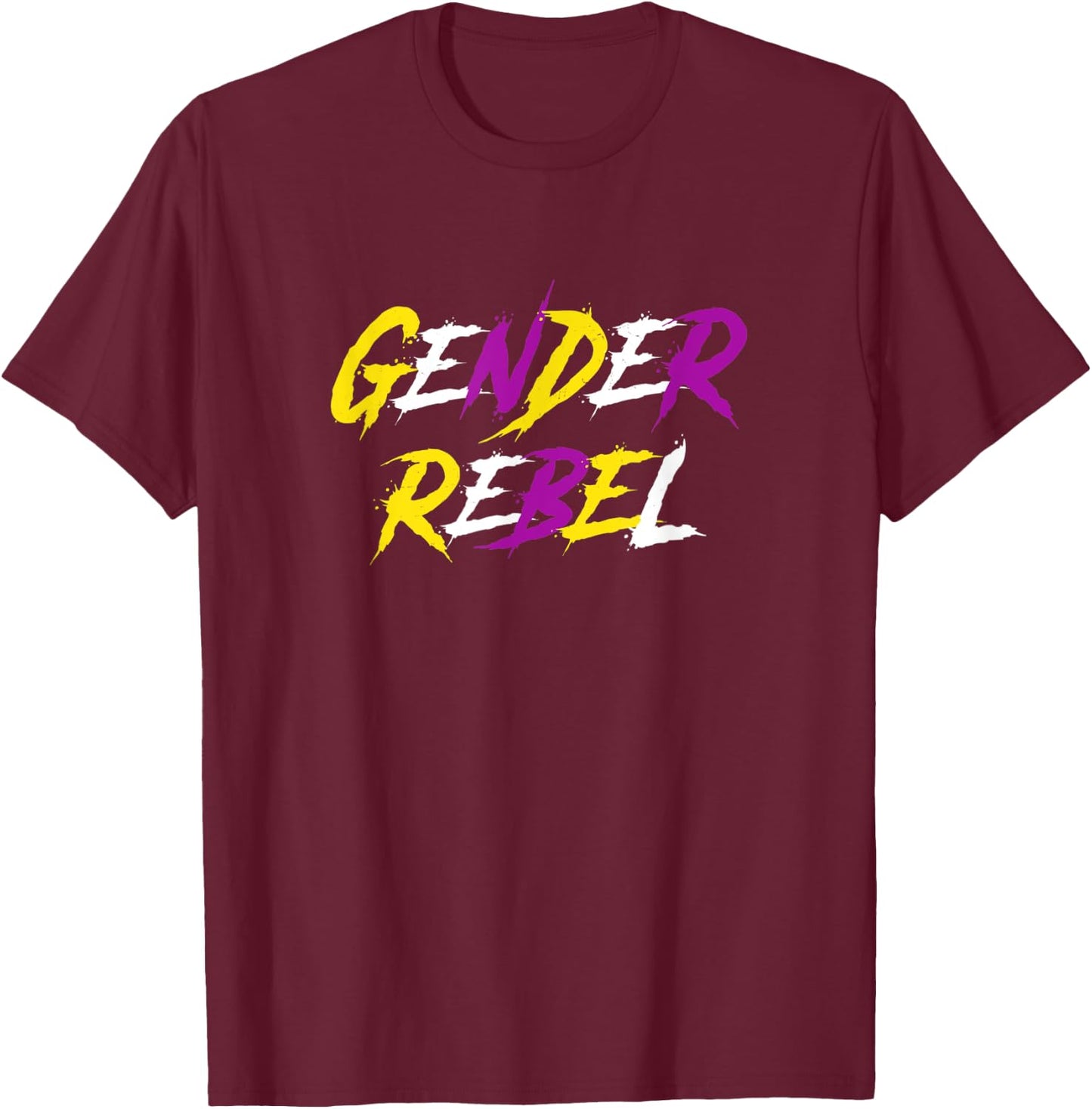 Gender Rebel Non Binary Pride T-Shirt - T-Shirt | Maroon