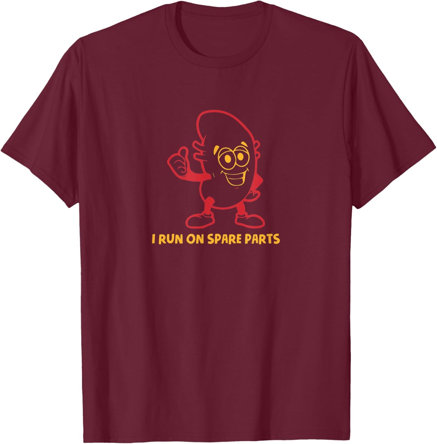 I Run On Spare Parts Kidney Pun Organ Donation Awareness T-Shirt - T-Shirt | Maroon