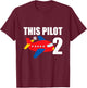 Kids Airplane 2nd Birthday 2 Years Old Toddler Boys Pilot Plane T-Shirt - T-Shirt | Maroon