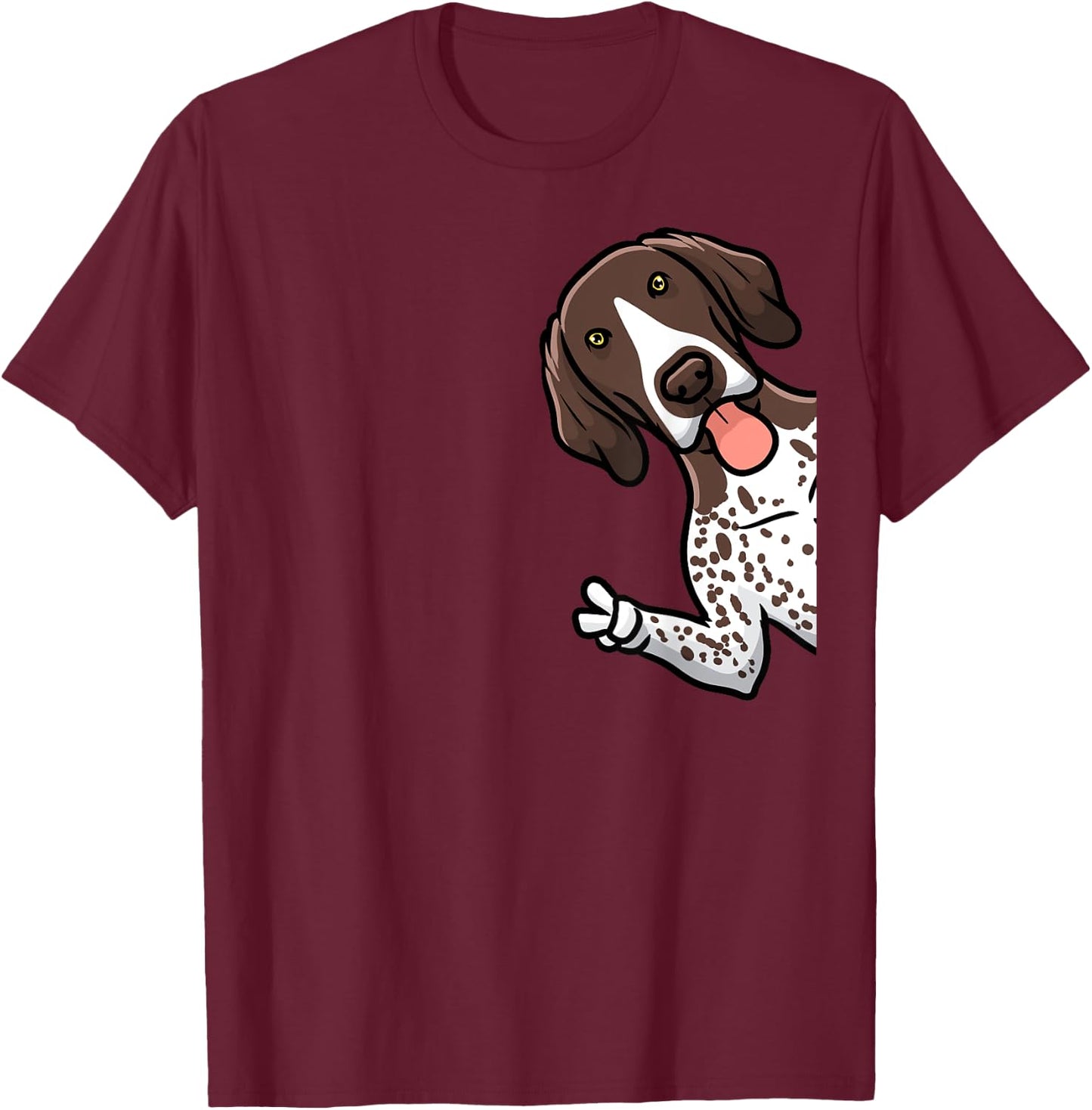 German Shorthaired Pointer Dog From Side T-Shirt - T-Shirt | Maroon