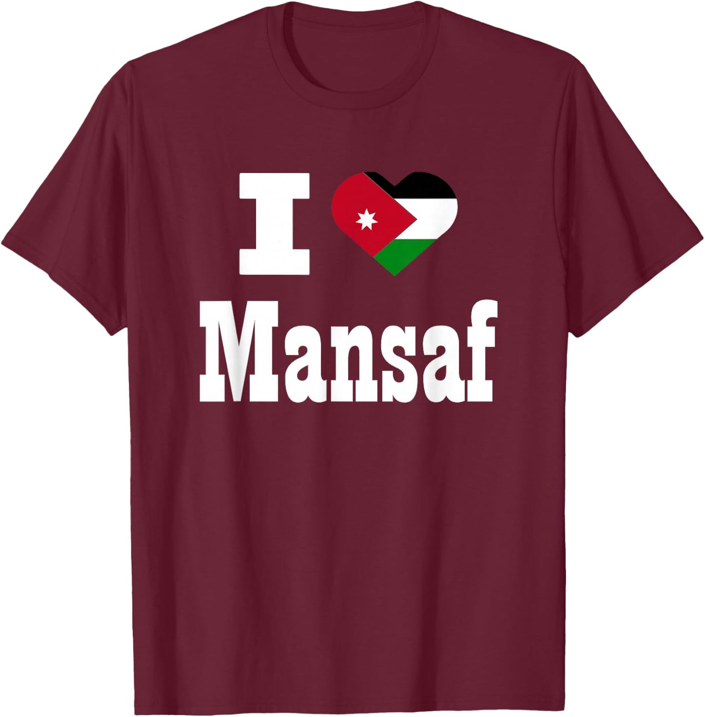 I love Mansaf foodie Jordan flag T-Shirt - T-Shirt | Maroon