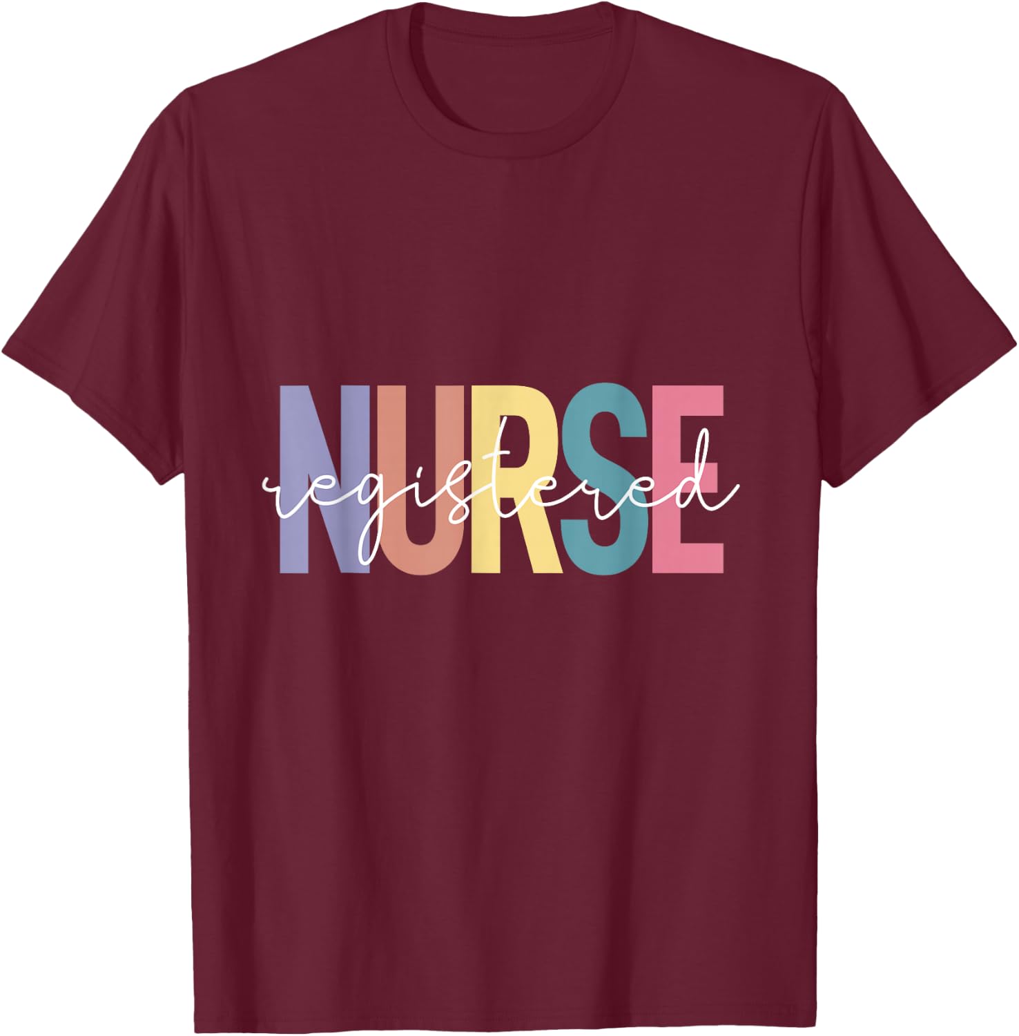 RN Nurse Vintage Print Registered Nurse Nursing School Women T-Shirt - T-Shirt | Maroon