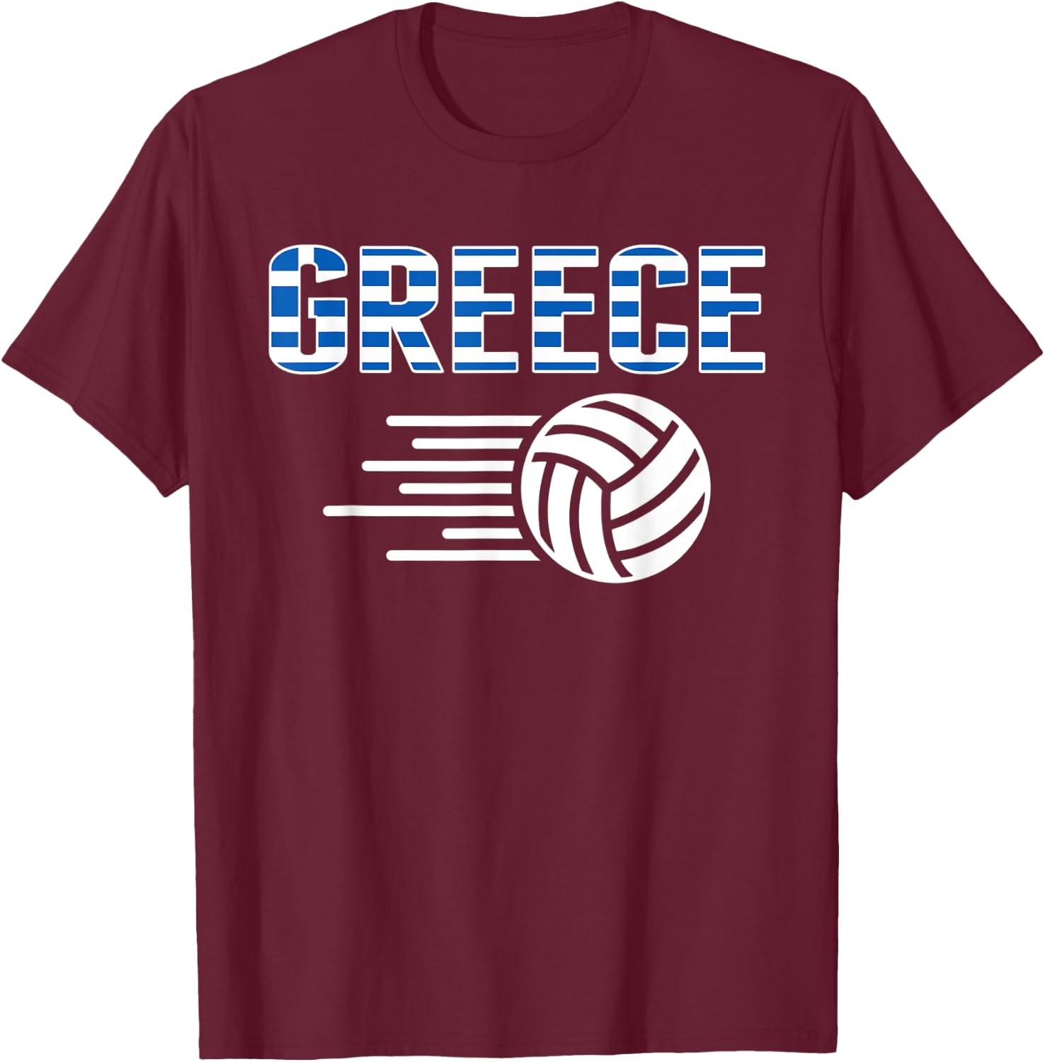 Greece Volleyball Lovers Jersey - Greek Flag Sport Fans T-Shirt - T-Shirt | Maroon