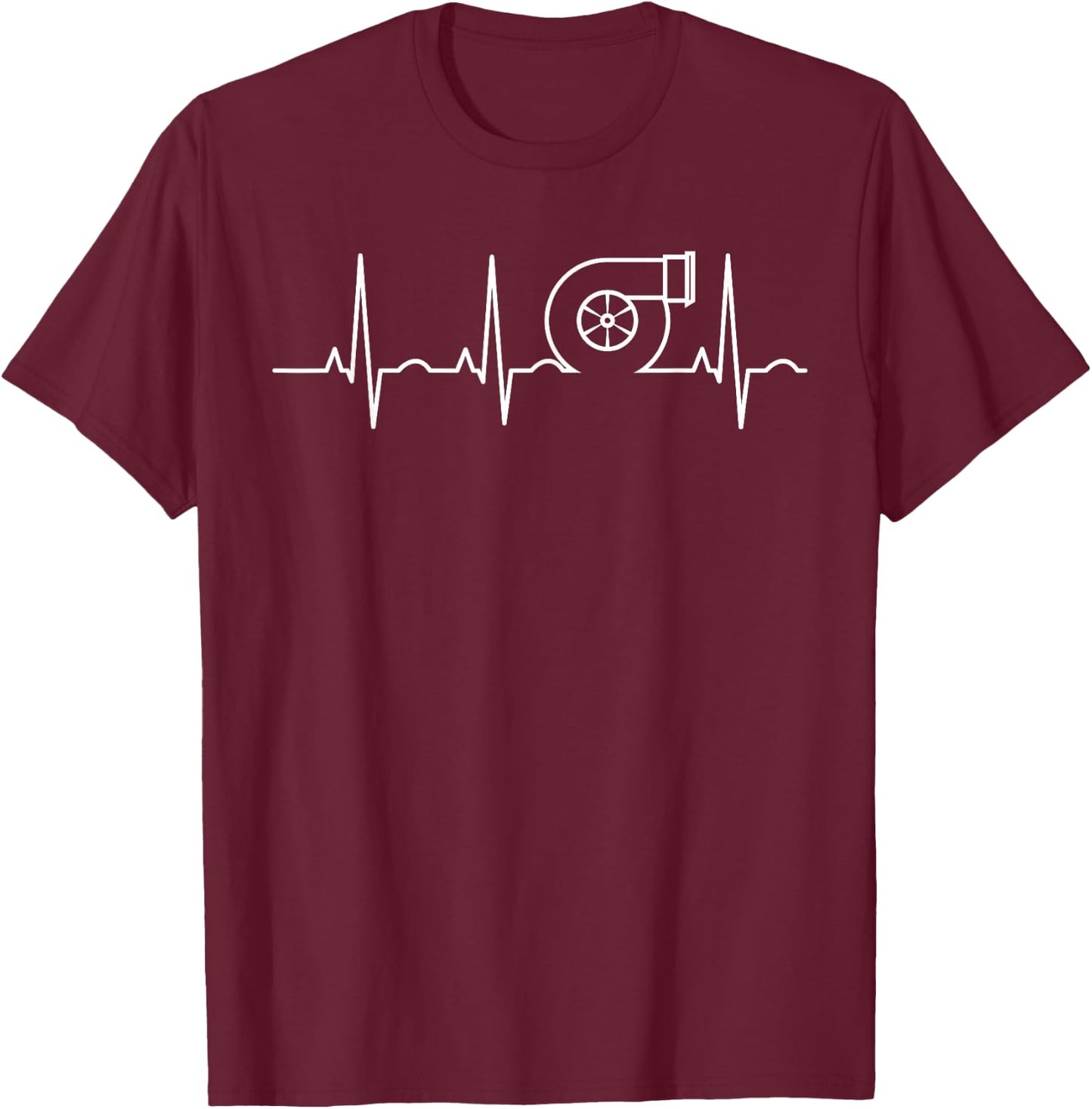 Turbocharger Heartbeat Turbo Tuner Car Lover Tuning Cars T-Shirt - T-Shirt | Maroon
