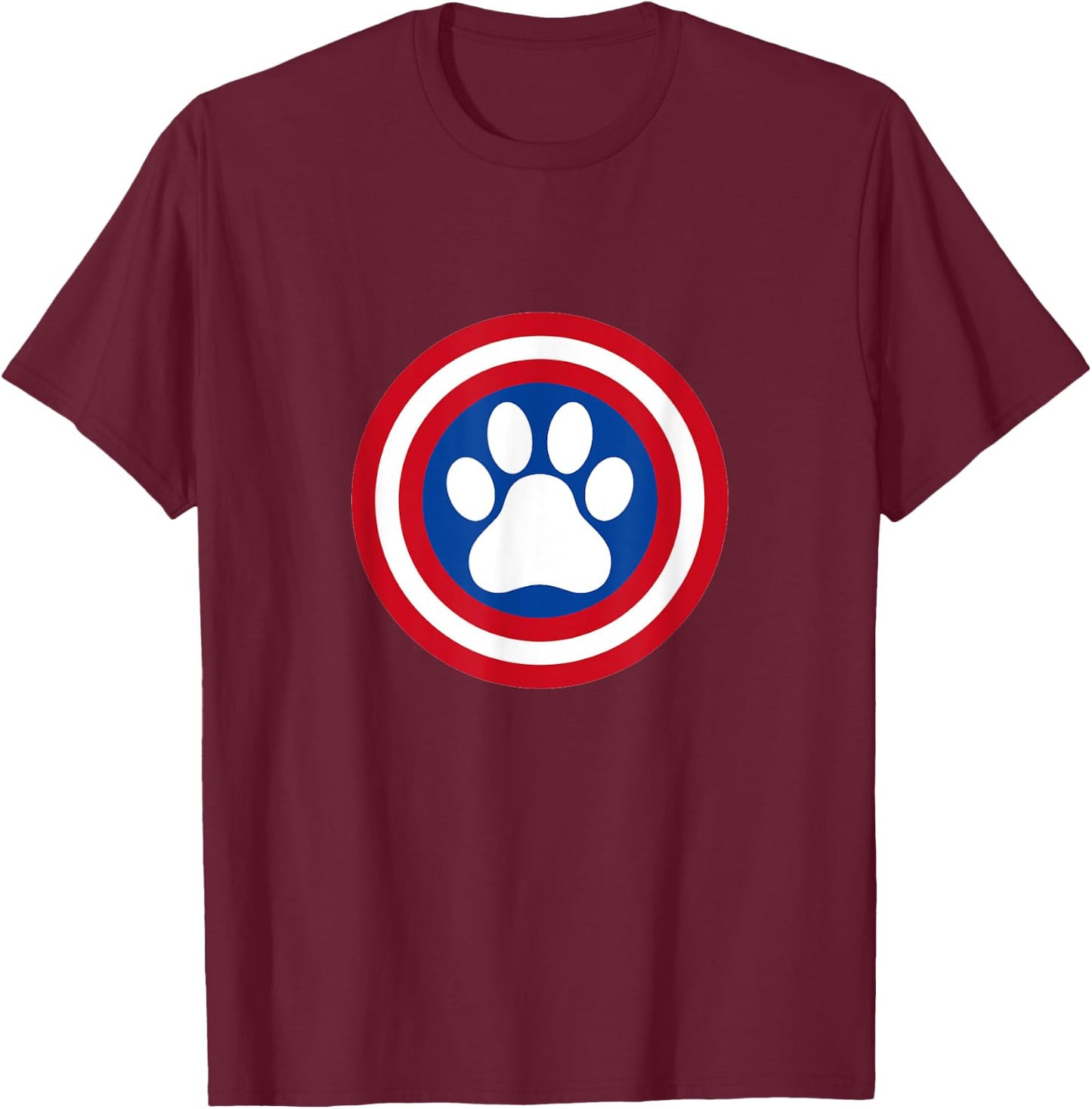 Captain Dog Super Hero Funny Pet Lover T-Shirt - T-Shirt | Maroon
