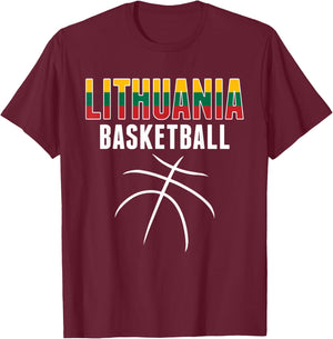 Lithuania Basketball Fans Jersey - Lithuanian Sport Lovers T-Shirt - T-Shirt | Maroon