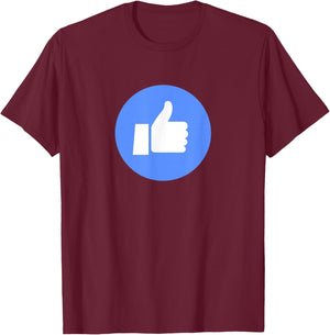 Thumbs Up Like Face Book Icon T-Shirt - T-Shirt | Maroon