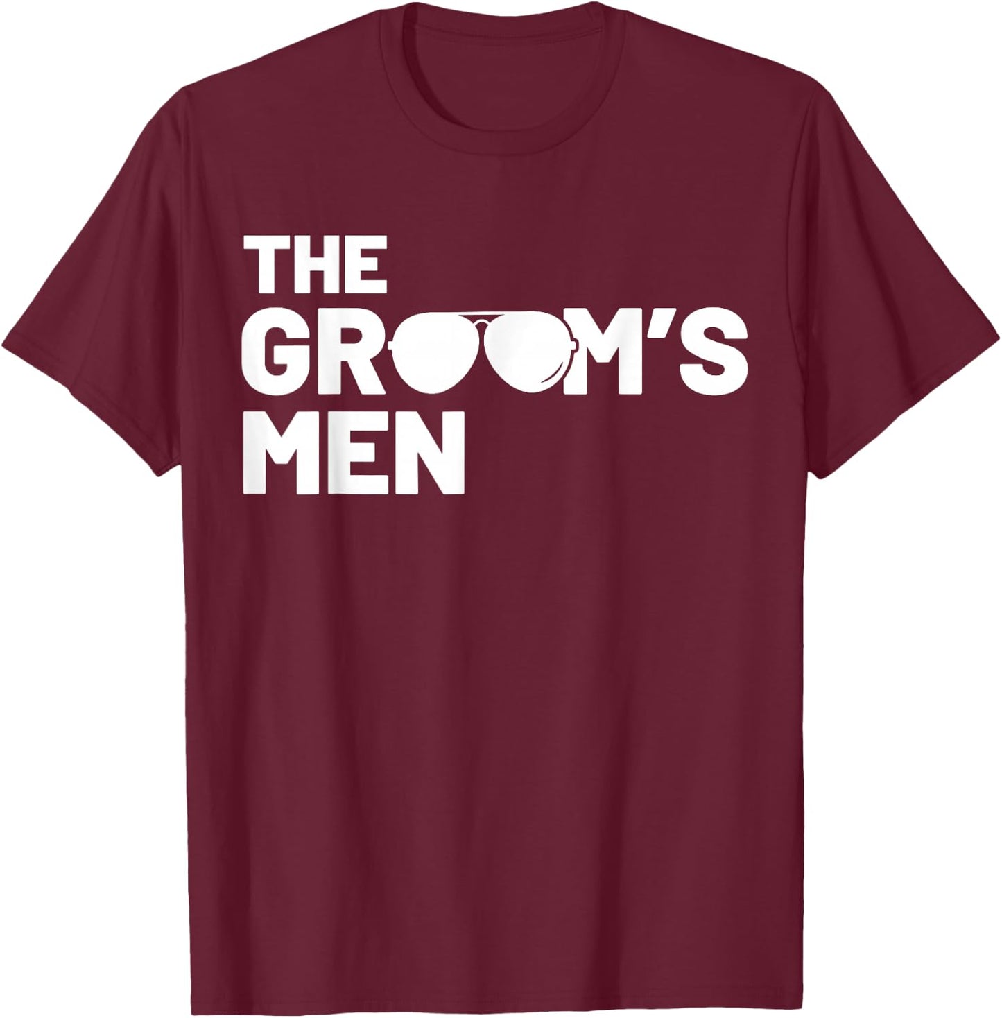 Groomsmen Groom Squat Men Bachelor Supplies Party Wedding T-Shirt - T-Shirt | Maroon