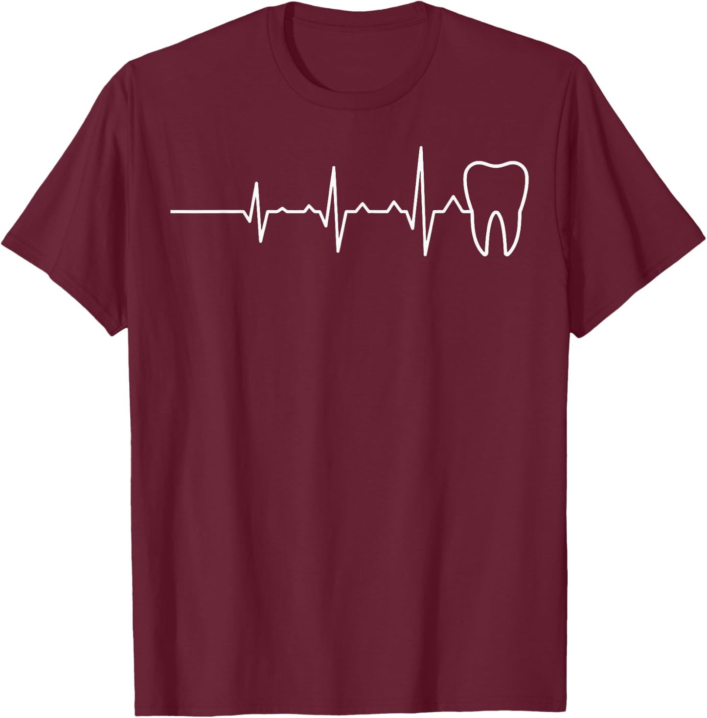 Dentists Dental Students Dental Hygienists Tooth Heartbeat T-Shirt - T-Shirt | Maroon