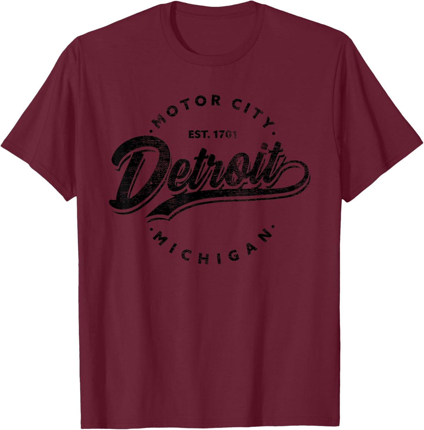 Classic Michiganians Vintage Detroit Motor City Michigan MI T-Shirt - T-Shirt | Maroon