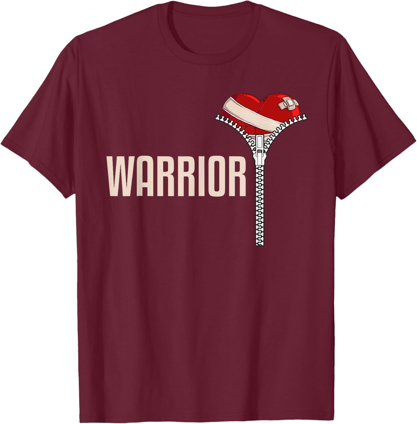 Funny Open Heart Surgery Recovery Art Women Warrior T-Shirt - T-Shirt | Maroon
