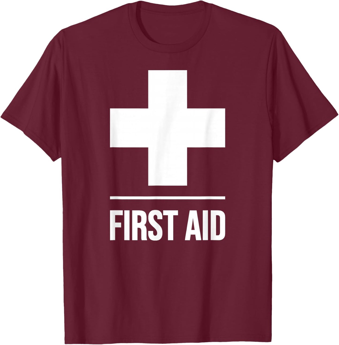 First Aid Cross Medic Event Staff Uniform Emergency T-Shirt - T-Shirt | Maroon