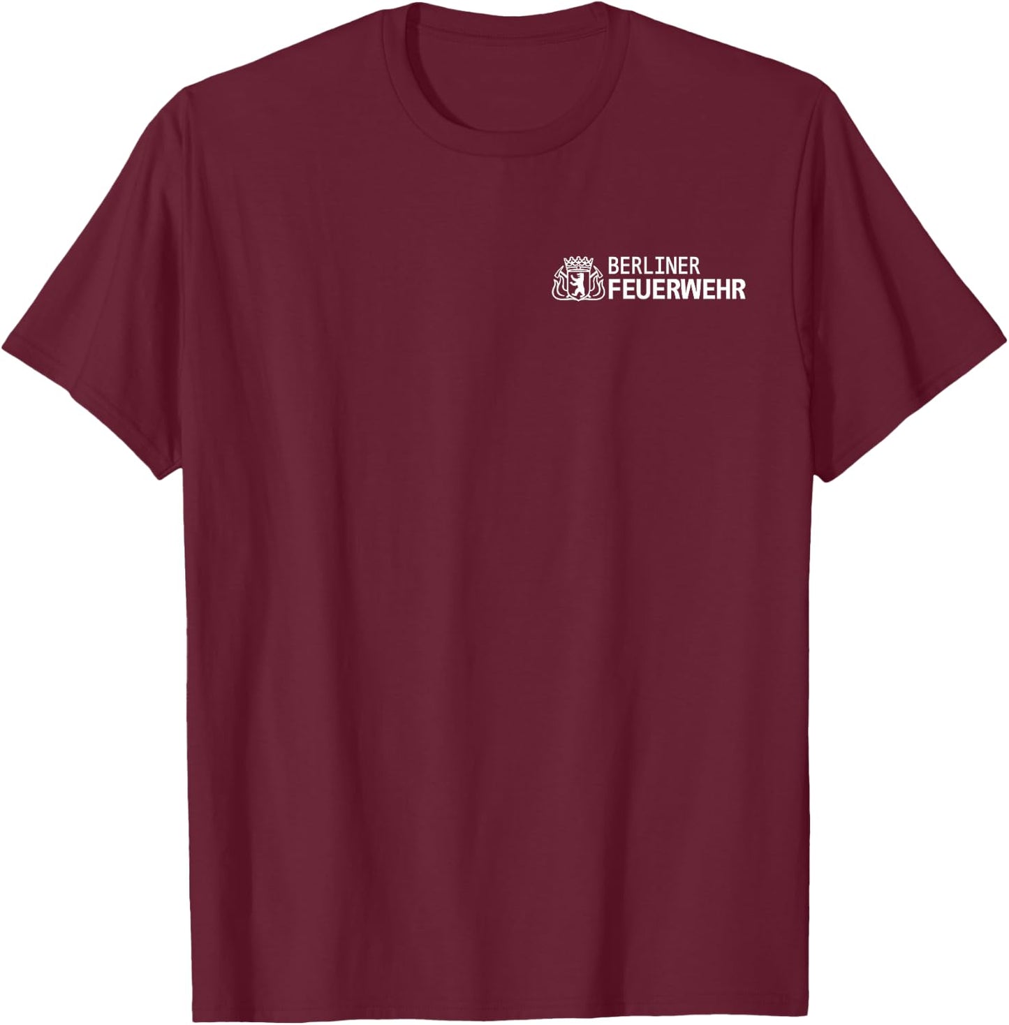 Germany Berlin Fire Department Feuerwehr Firefighter T-Shirt - T-Shirt | Maroon
