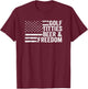 Golf Titties Beer Freedom - Funny Golfer Joke Drinking T-Shirt - T-Shirt | Maroon
