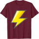 Yellow Lightning Bolt Easy Halloween Costume T-Shirt - T-Shirt | Maroon
