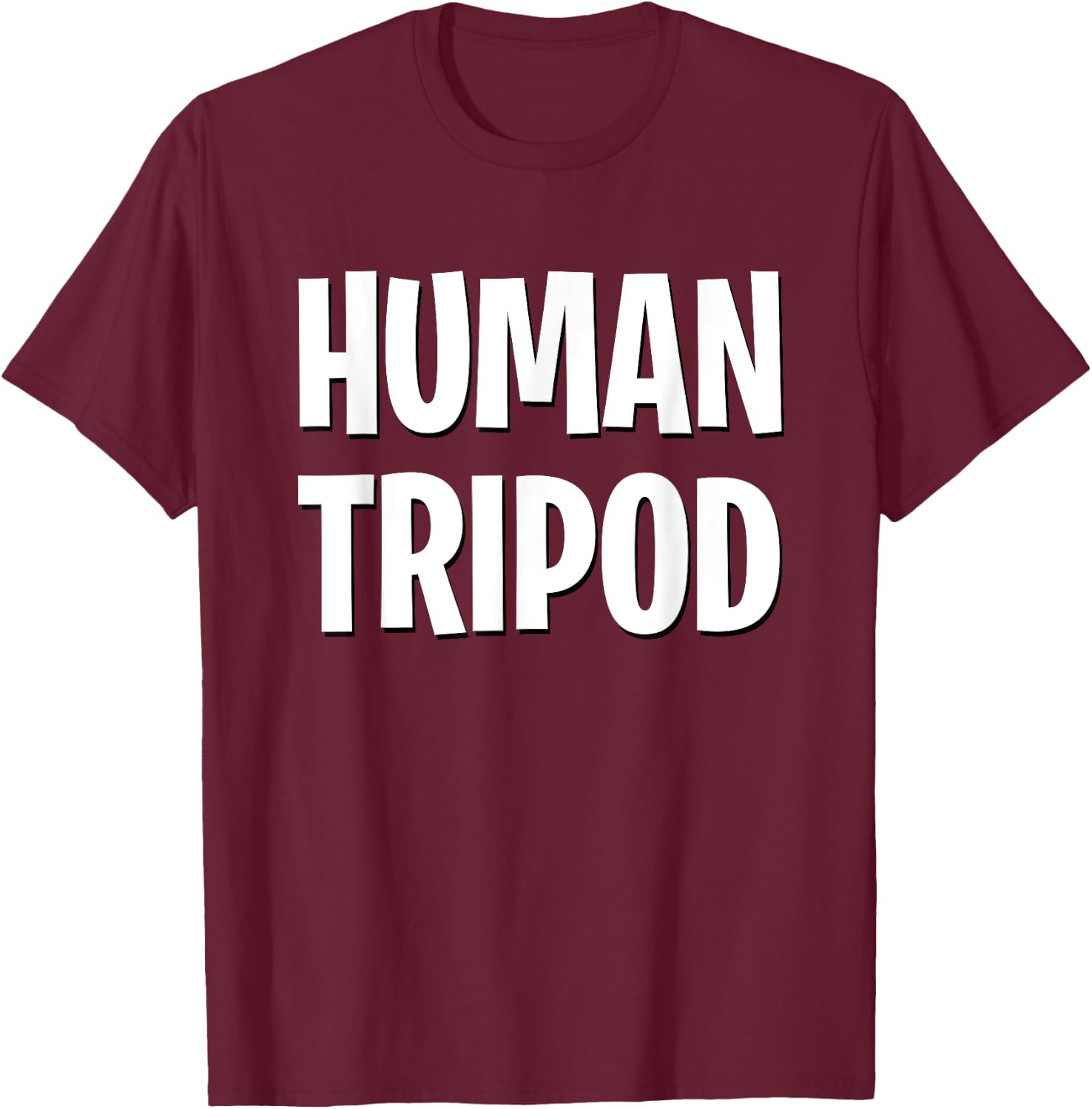 Human Tripod Unique Design T-Shirt - T-Shirt | Maroon