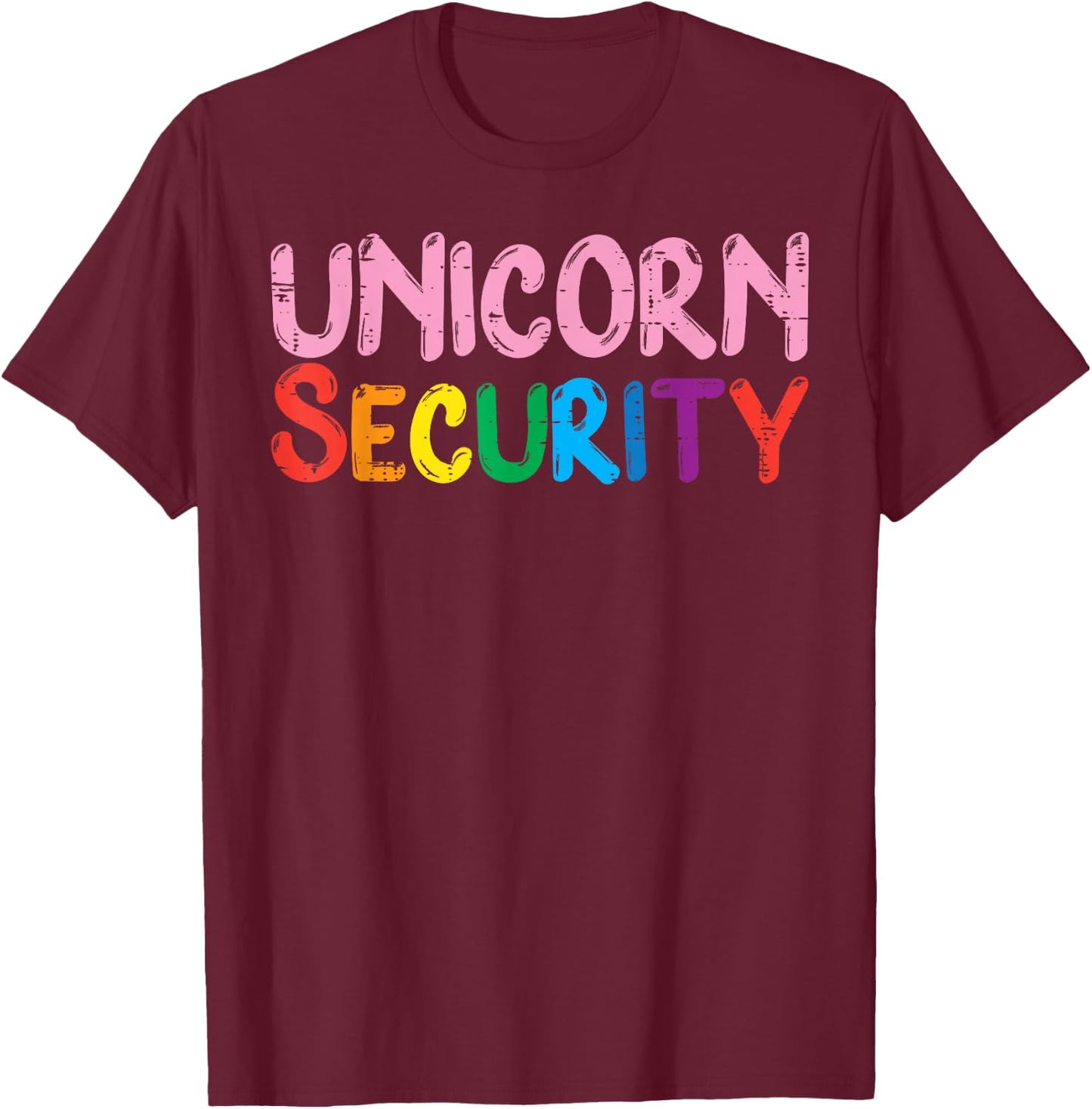 Unicorn Security Dad Brother Halloween Costume Men Boys T-Shirt - T-Shirt | Maroon