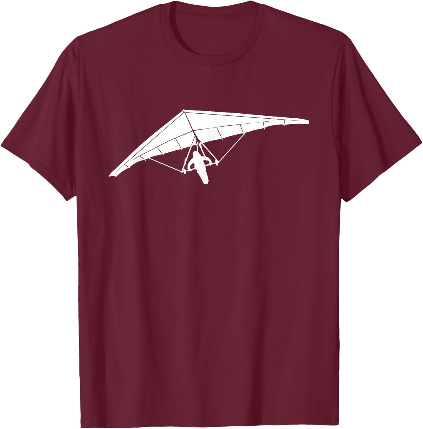 Silhouette Hang Gliding Air Pilot Flight Glider Aircraft Fan T-Shirt - T-Shirt | Maroon