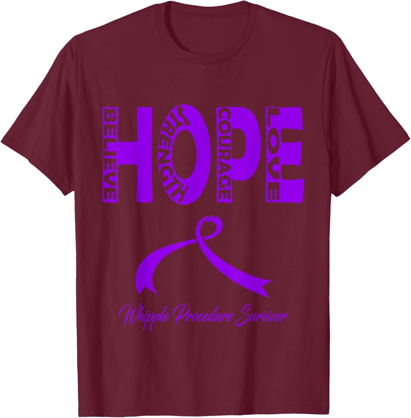 Whipple Procedure Awareness T-Shirt - T-Shirt | Maroon