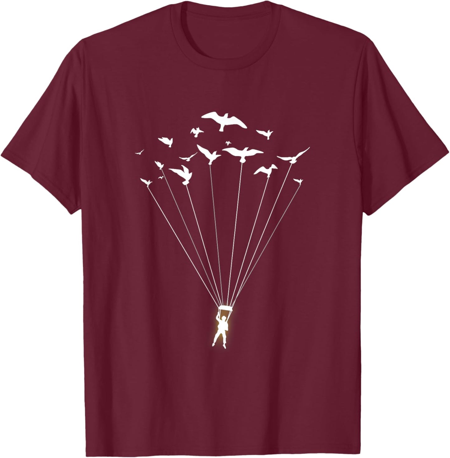 When Nature Rescues - Paragliding Flying Bird Parachute T-Shirt - T-Shirt | Maroon