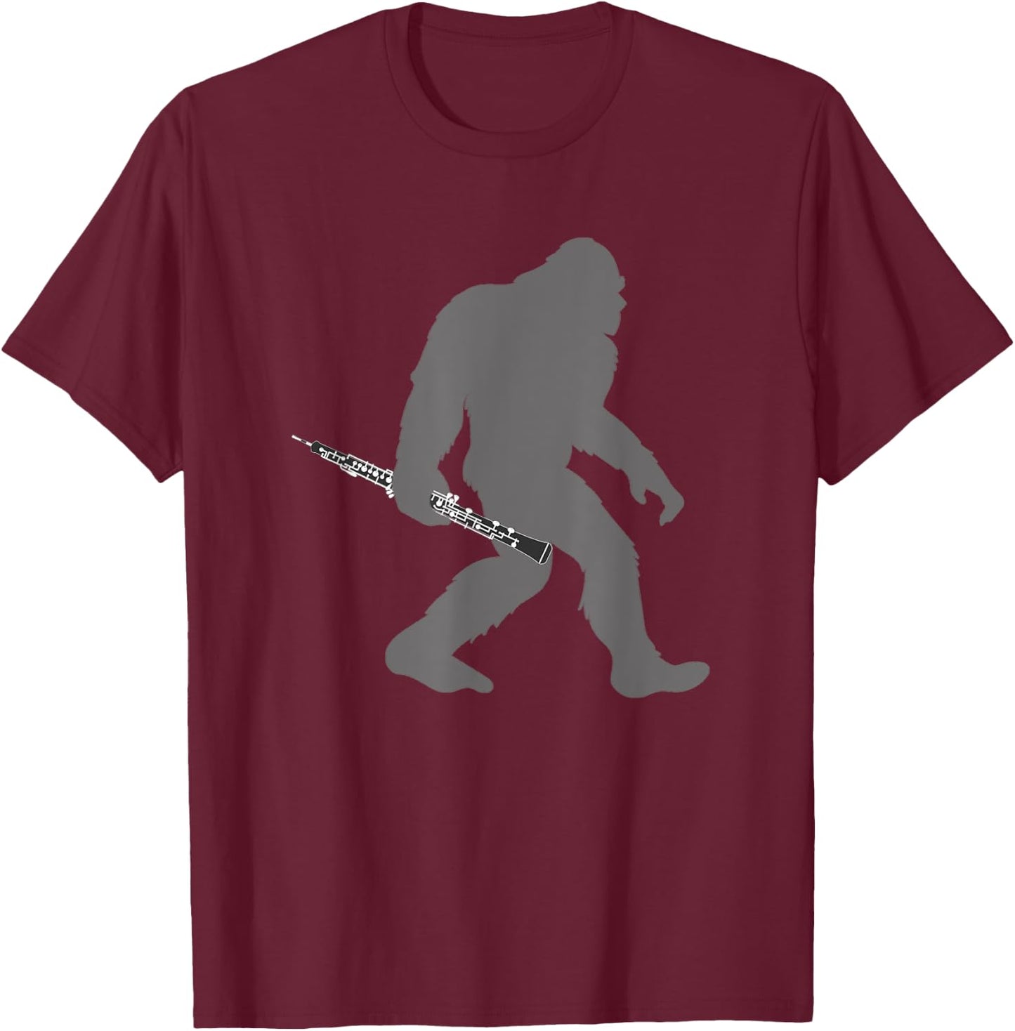 Funny Oboist Bigfoot musician with Oboe T-Shirt - T-Shirt | Maroon