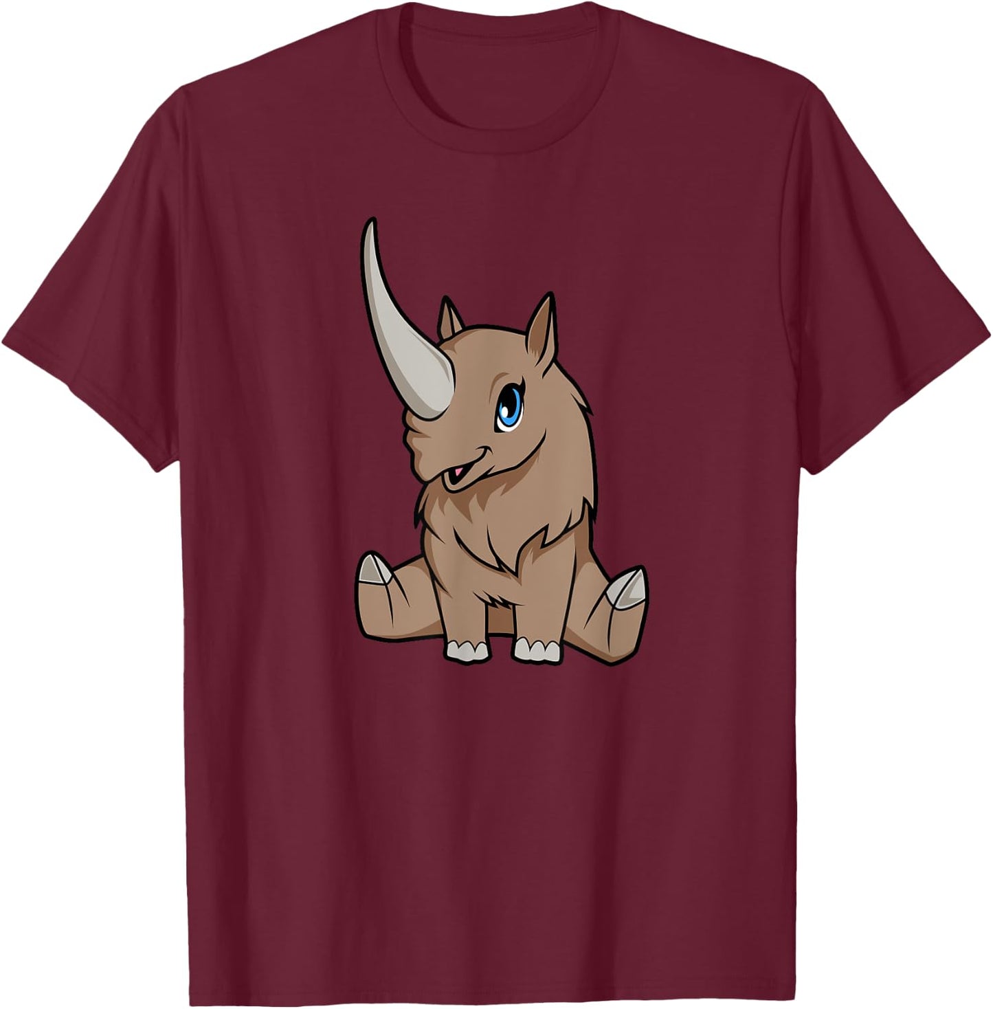 Kawaii Elasmotherium T-Shirt - T-Shirt | Maroon