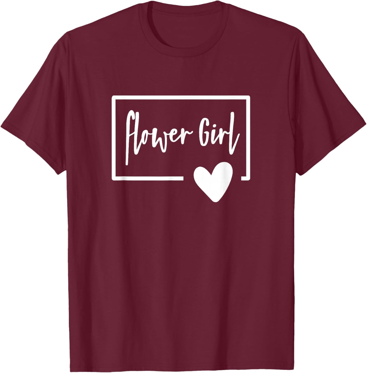 Flower Girl - Wedding Day Little Girls Heart Getting Ready T-Shirt - T-Shirt | Maroon